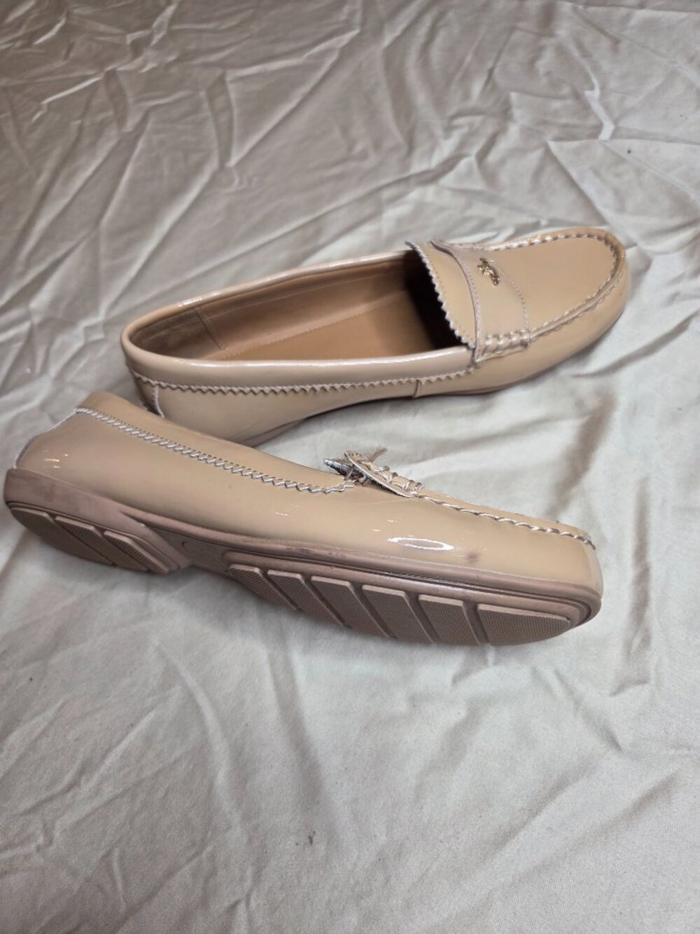 Women's Coach Odette Patent Leather Loafer Tan US 8.5 - Picture 5 of 14